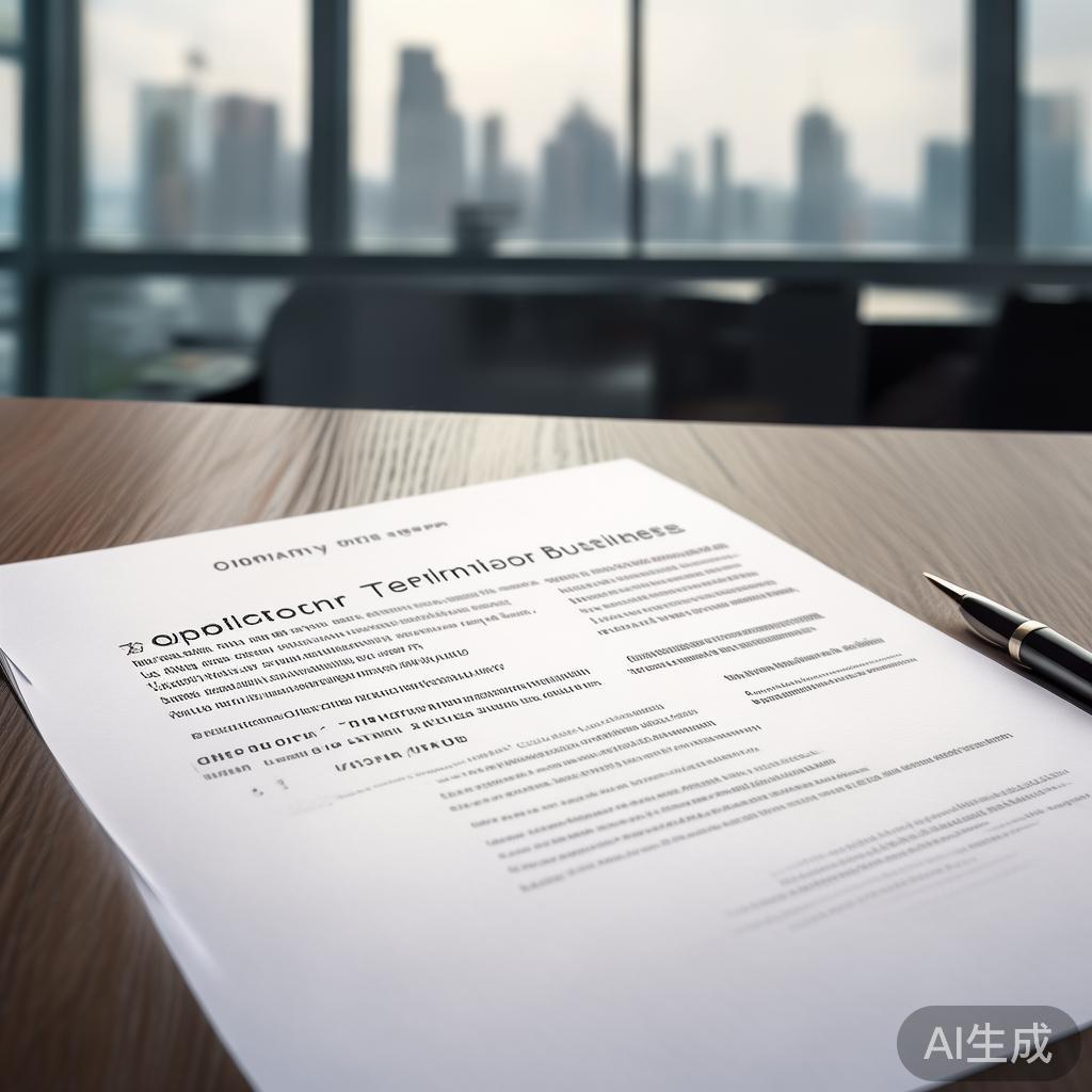 嗯，用户让我写一篇关于终止业务申请书的文章，还给了具体的字数要求。首先，我得理解用户的需求。他们可能是一家公司的法务人员，或者是需要申请终止业务的业务负责人，需要一份正式的申请书模板