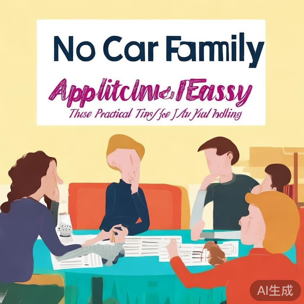 接下来，我得考虑文章的结构。标题要吸引人，可能用无车家庭怎么办理申请？这些实用攻略让你轻松上路这样的标题，既点明了主题，又带点鼓励性的语气
