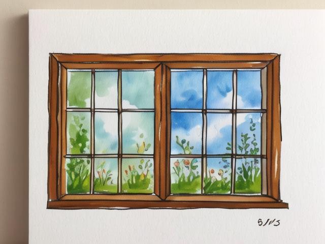 关闭窗户的绘画教程，简单步骤带你入门家庭装饰画创作